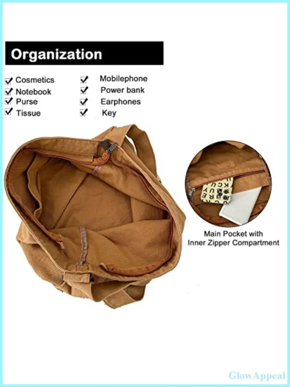 Canvas Hobo Crossbody Messenger Bag Lightweight Tote for Everyday